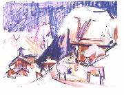 Ernst Ludwig Kirchner Snow at the Staffelalp oil painting artist